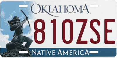 OK license plate 810ZSE