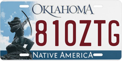 OK license plate 810ZTG