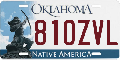OK license plate 810ZVL