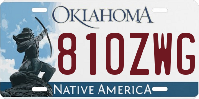 OK license plate 810ZWG