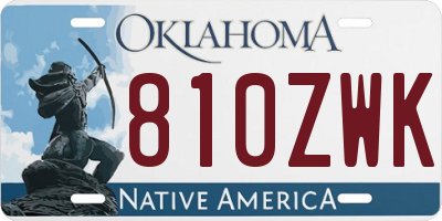 OK license plate 810ZWK