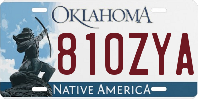 OK license plate 810ZYA