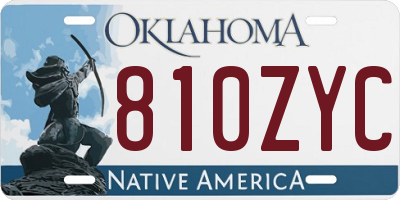 OK license plate 810ZYC