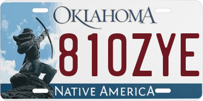 OK license plate 810ZYE