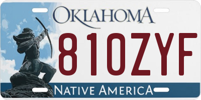 OK license plate 810ZYF