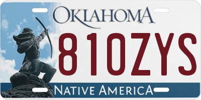 OK license plate 810ZYS