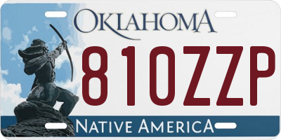 OK license plate 810ZZP