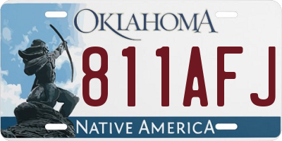 OK license plate 811AFJ