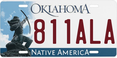 OK license plate 811ALA