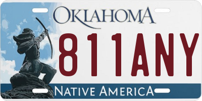 OK license plate 811ANY