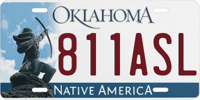 OK license plate 811ASL