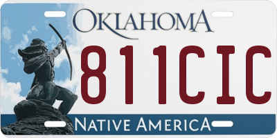 OK license plate 811CIC