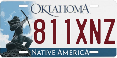 OK license plate 811XNZ