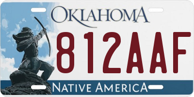 OK license plate 812AAF