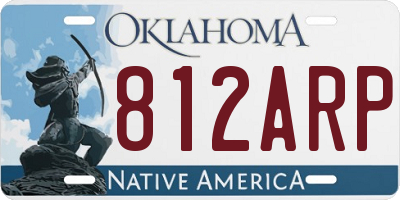 OK license plate 812ARP