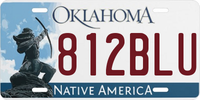 OK license plate 812BLU