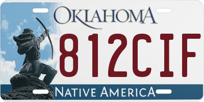 OK license plate 812CIF