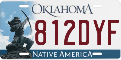 OK license plate 812DYF