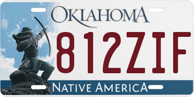 OK license plate 812ZIF