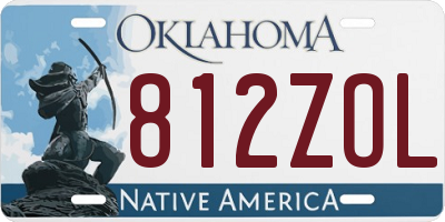 OK license plate 812ZOL