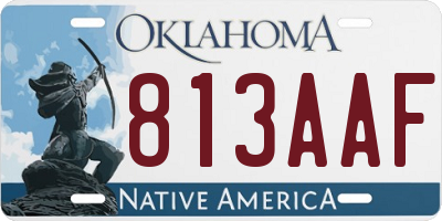 OK license plate 813AAF