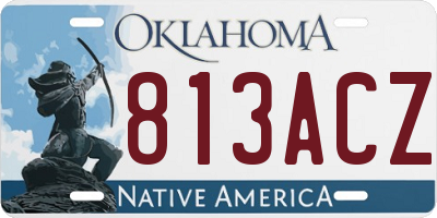 OK license plate 813ACZ