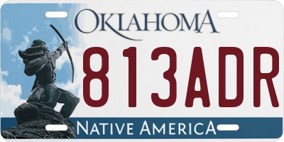 OK license plate 813ADR
