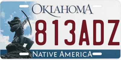 OK license plate 813ADZ
