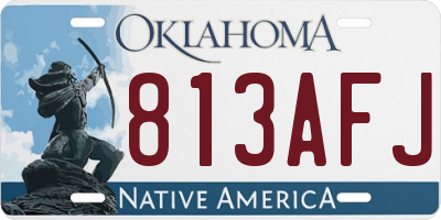 OK license plate 813AFJ