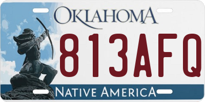 OK license plate 813AFQ