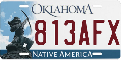 OK license plate 813AFX