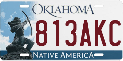 OK license plate 813AKC