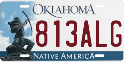 OK license plate 813ALG