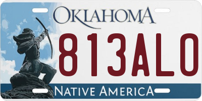 OK license plate 813ALO