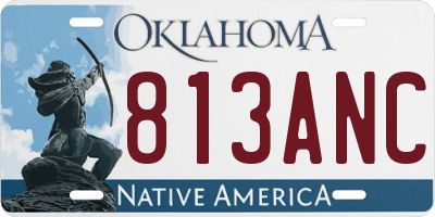 OK license plate 813ANC