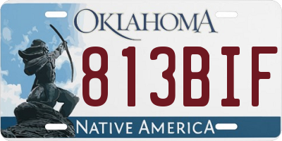 OK license plate 813BIF