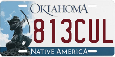 OK license plate 813CUL