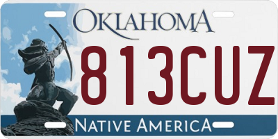 OK license plate 813CUZ