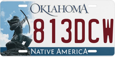 OK license plate 813DCW