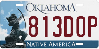 OK license plate 813DOP