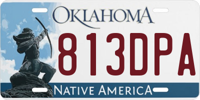 OK license plate 813DPA