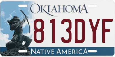 OK license plate 813DYF