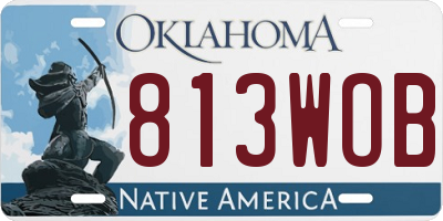 OK license plate 813WOB