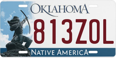 OK license plate 813ZOL