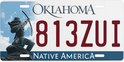 OK license plate 813ZUI