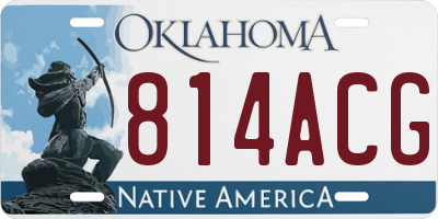 OK license plate 814ACG