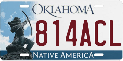 OK license plate 814ACL