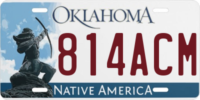 OK license plate 814ACM