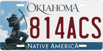 OK license plate 814ACS