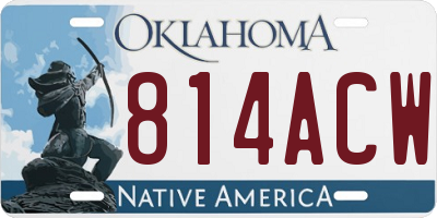 OK license plate 814ACW